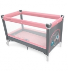 Кровать-манеж Simple, серо-розовый-08, Baby Design (Бейби Дизайн)